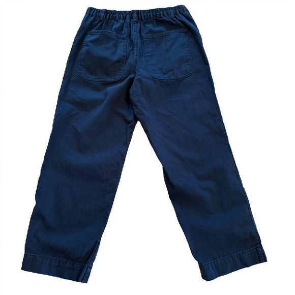 Banana Republic Navy Blue Denim Wide Leg Crop Trouser Elastic Waist Pants Small - Picture 1 of 11